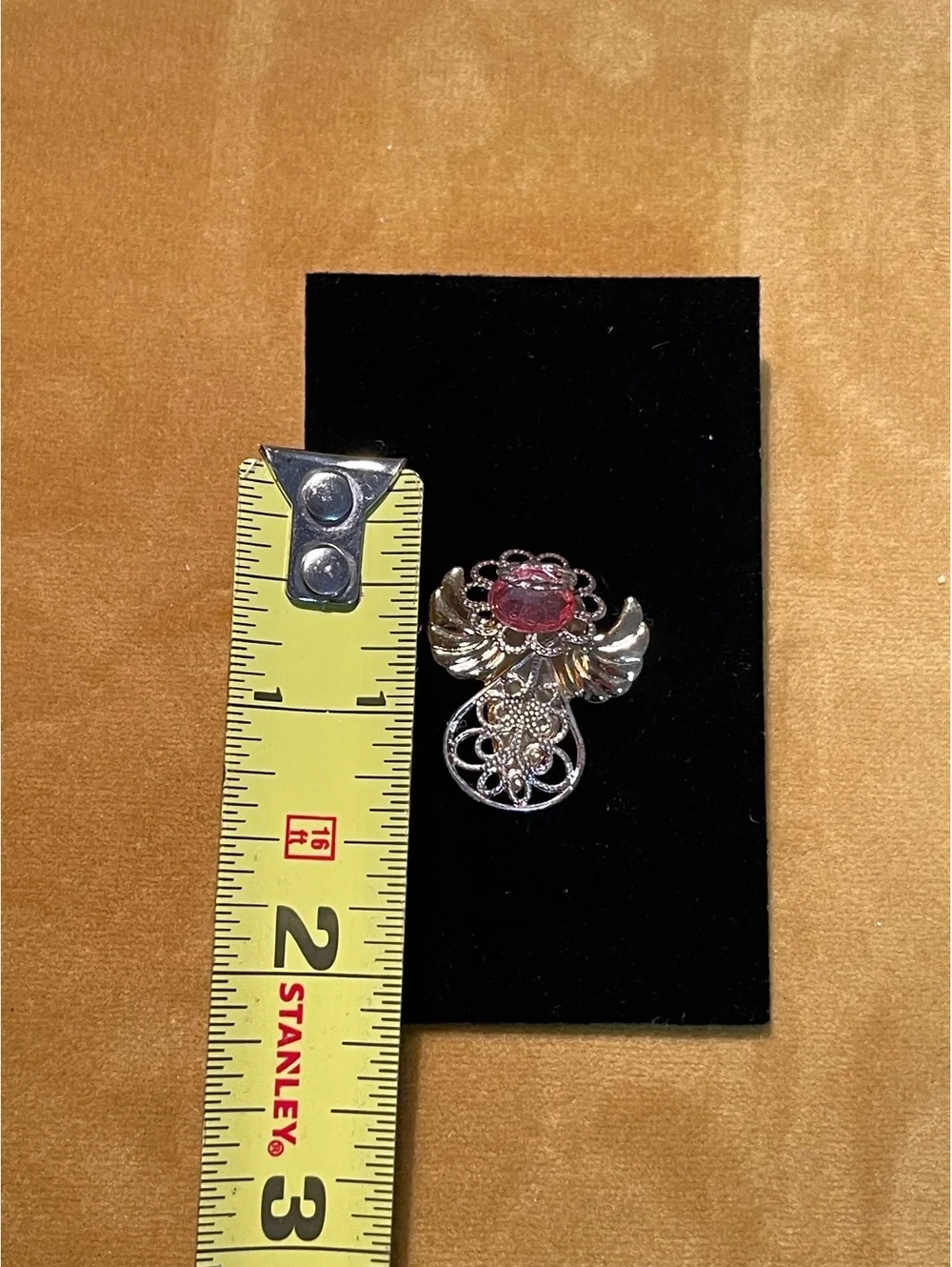 Second Earth October Birthstone Guardian Angel Pin